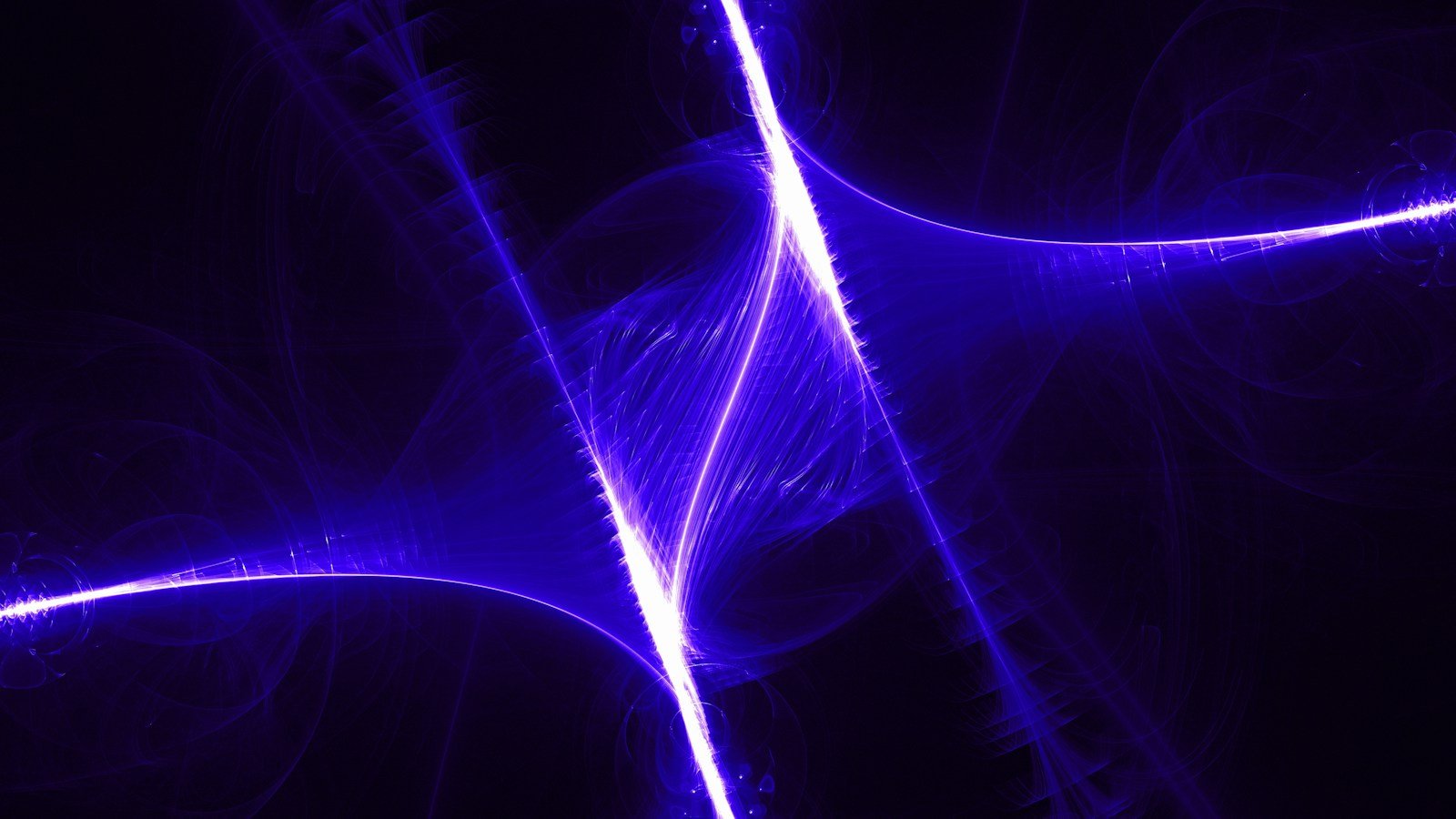 Abstract purple luminous flowing energy lines representing a conceptual connection between consciousness and the cosmos