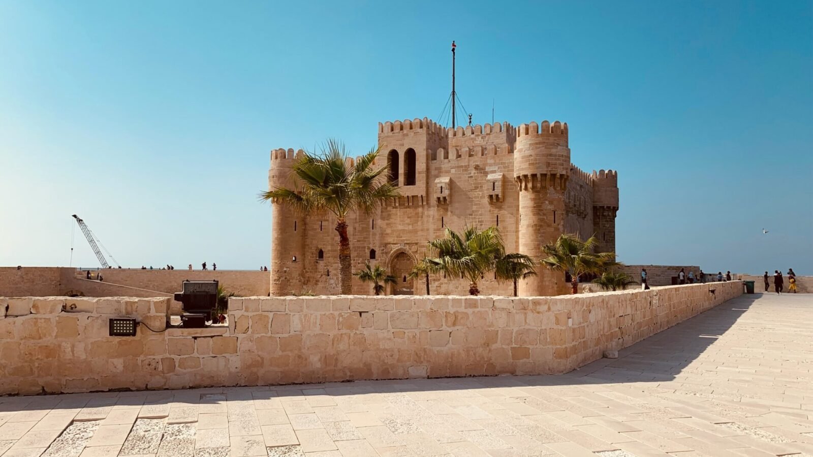 Citadel of Qaitbay at Alexandria, Khem/Egypt, occupying the historic site of the ancient Lighthouse of Alexandria; contemporary photograph, not the recovered ring.