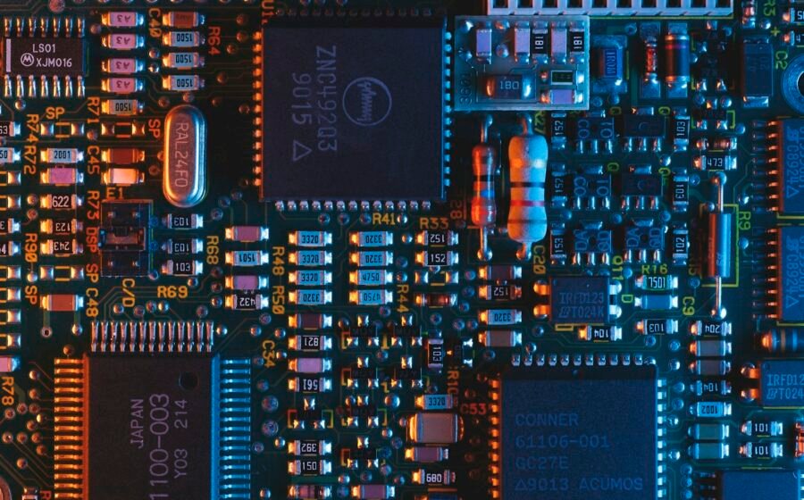 Electronic circuit board; illustrative photograph, not ASML manufacturing equipment.
