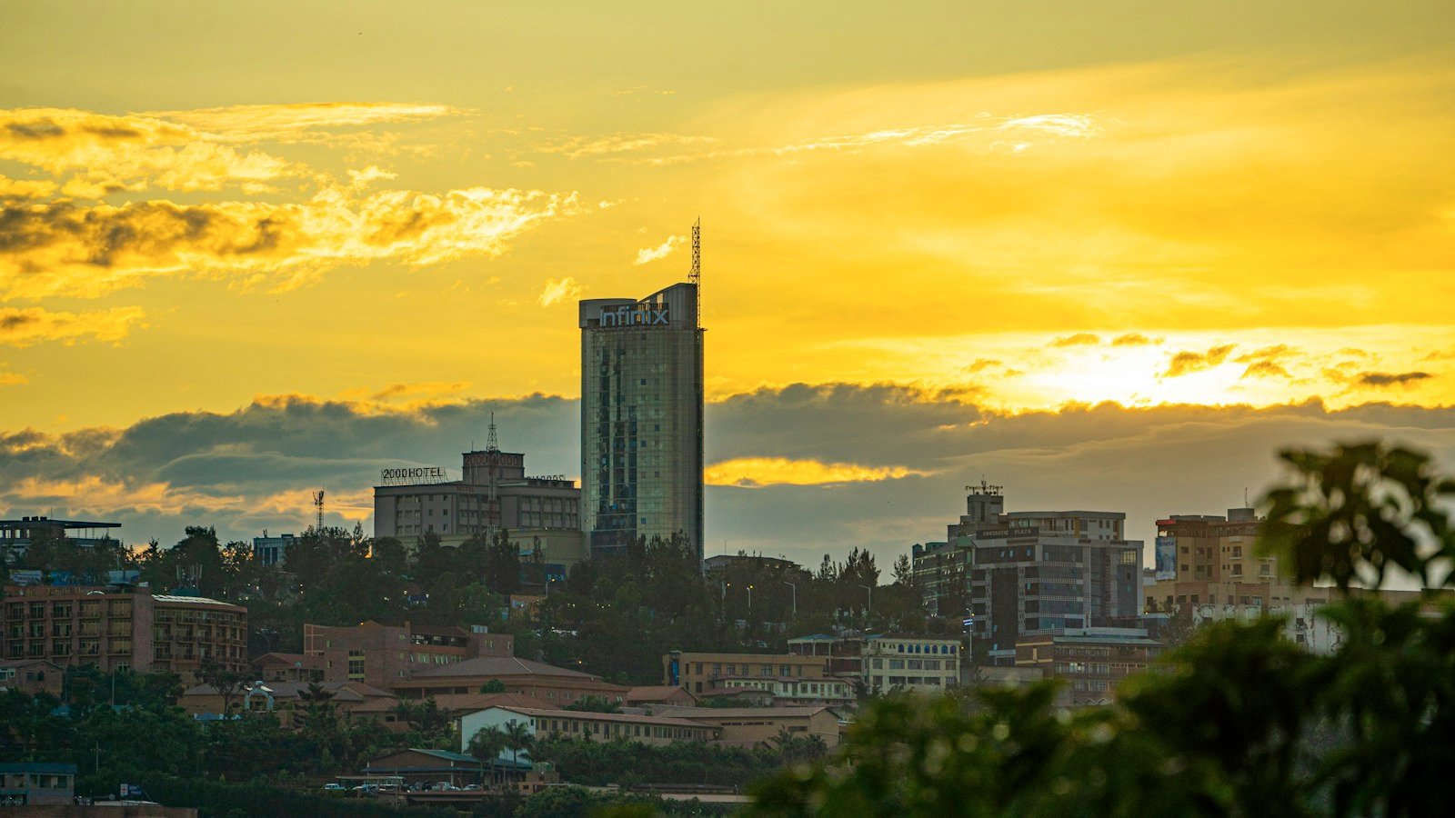 City view of Kigali, Rwanda; contextual photograph, not the planned Formula 1 circuit.
