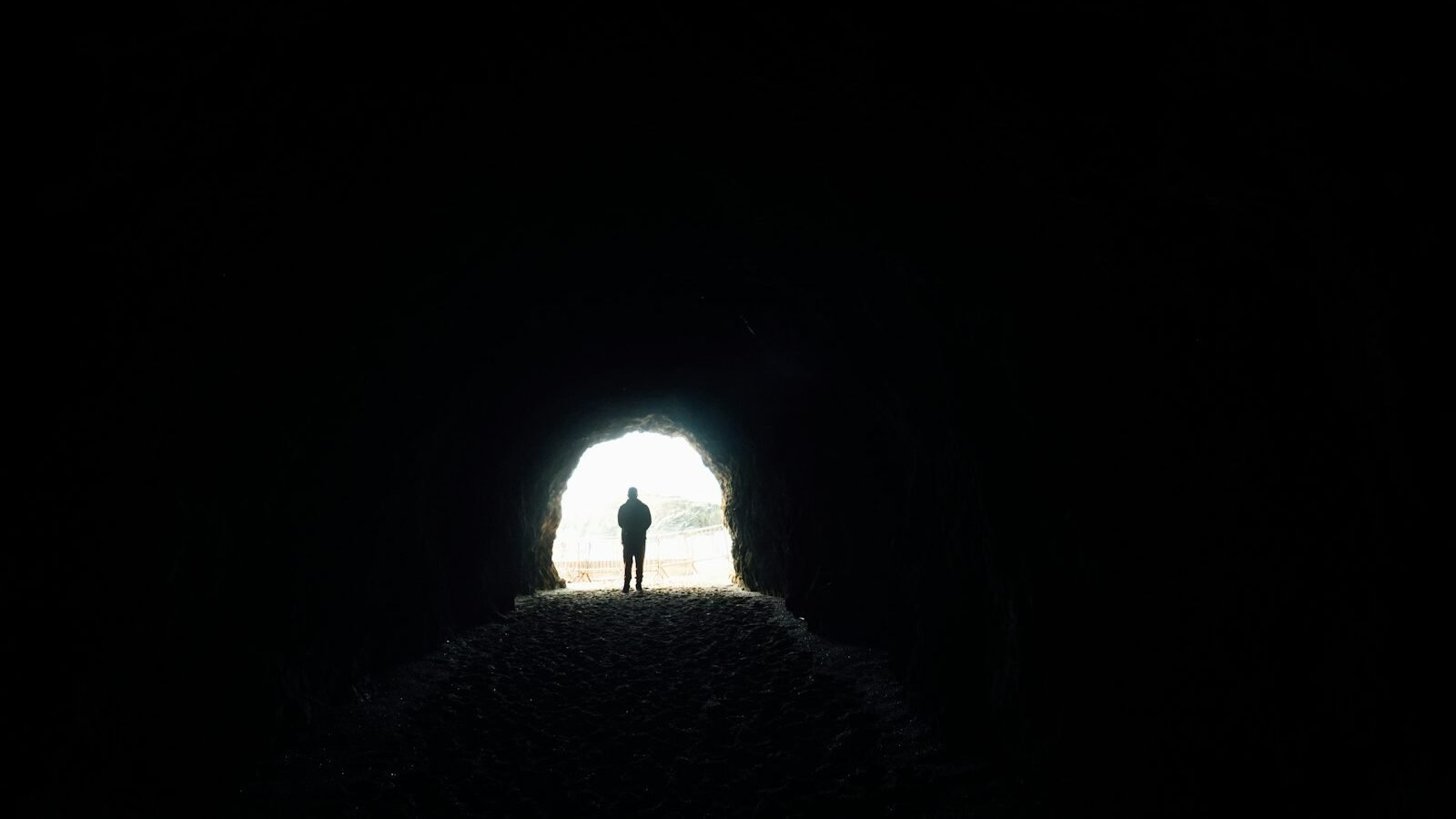 Light seen inside a dark tunnel, conceptual illustration of near-death experiences rather than evidence of an afterlife