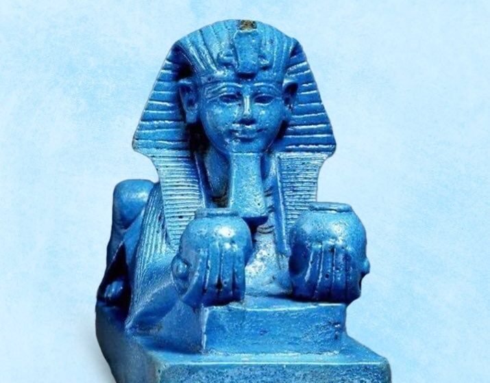 The Lapis Tablets book cover with a blue Khemetic sphinx and the credit Translated by Suede Santoro.